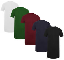 Mens Longline T-Shirts Short Sleeve High Quality Cotton Plain Designer Tee Top 