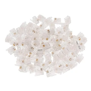 100 Pièces RJ11 RJ-11 6P4C Prise Modulaire Cordon Téléphonique Connecteur à - Afbeelding 1 van 7