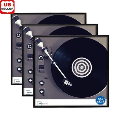 Conjunto de marcos de LP de metal negro exhibición discos de vinilo cuadros decoración de pared 3 piezas nuevo Foto 1 de 4