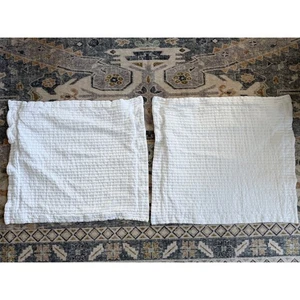 Pottery Barn Kissenbezüge weiß strukturiert 2 Euro Größe 100% Bio Baumwolle - Bild 1 von 6