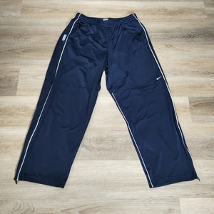 Vintage 2003 Nike Swoosh Nylon Track Pants Men XL Navy Blue Work Out Streetwear - Picture 1 of 7