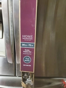 36" - 72" verschiebbare 1" Doppel-Gardinenstange mit quadratischen Kristall-Endstücken - Bild 1 von 1