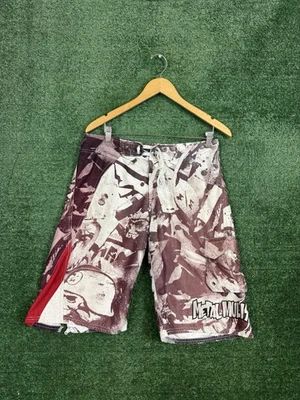 Shorts de natação masculino metal mulisha 34 prancha gráfico caveira Y2K surf vintage - Imagem 1 de 4