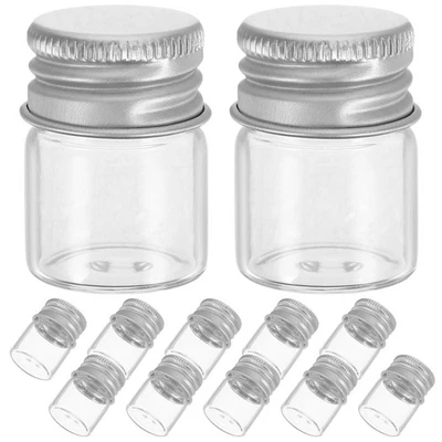 12 Pcs Glass Storage Tanks 5 ml Sealed Transparent Jars for Food Grains - Image 1 of 4