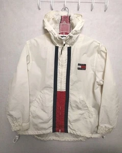 Vintage Tommy Hilfiger Sailing Windbreaker Hood Jacket Spell Out Flag Logo Large - Picture 1 of 22