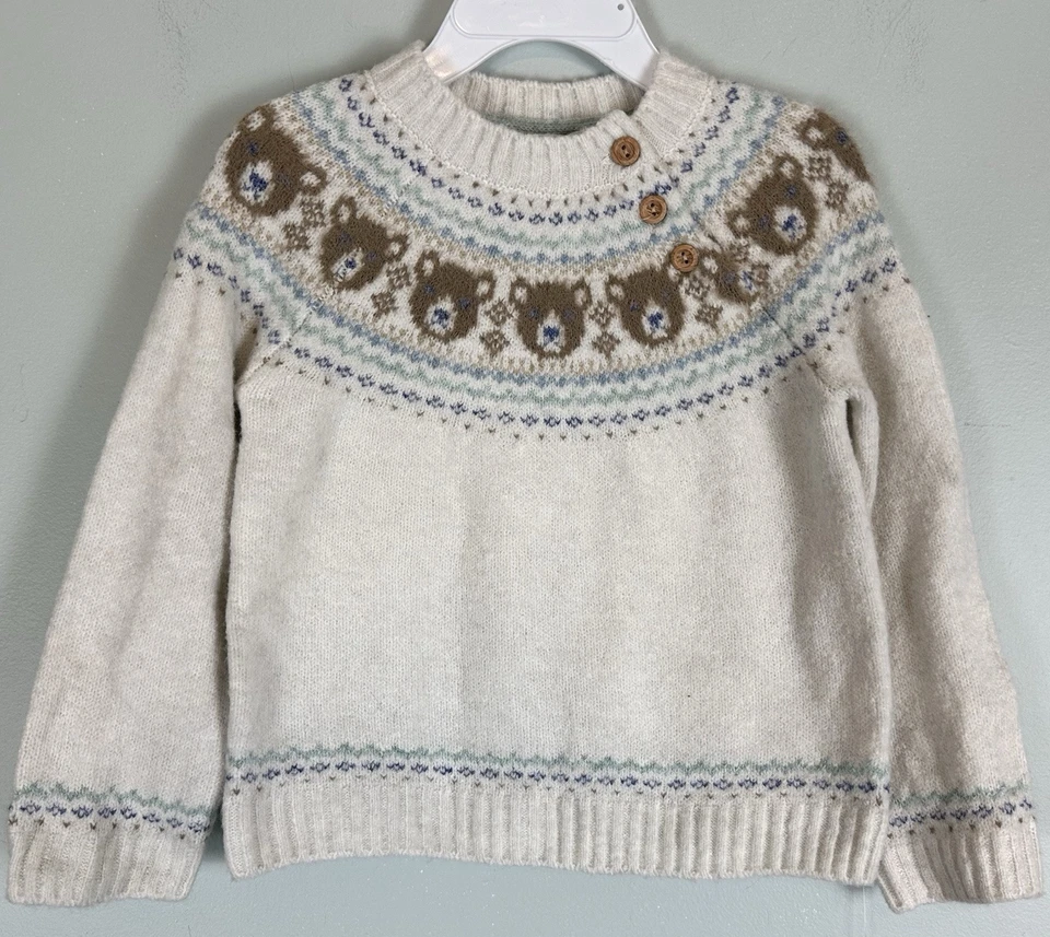Tommy Bahama Niños Fair Isle Oso de Peluche Botón Suéter Nórdico Talla 24 Meses Nuevo con Etiquetas Foto 1 de 4