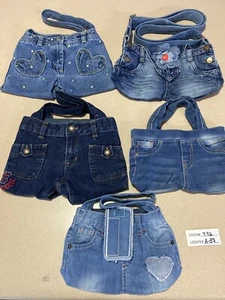(LOT OF 5) Blue Jean shorts Denim Shoulder Bag Purse handmade, FREE S&H. - Picture 1 of 15