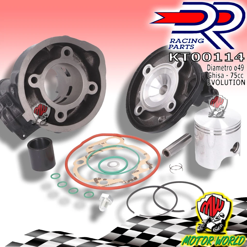 KT00114 GRUPPO TERMICO CILINDRO DR MODIFICA MOTORE 70CC D.49 AM6 YAMAHA TZR 50
