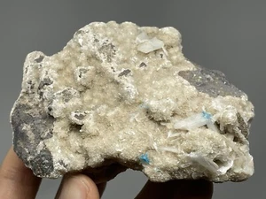 9,5 OZ Cavansita + Heulandita Blanca Espécimen India Cristal Azul Reiki Curación L7 - Imagen 1 de 12