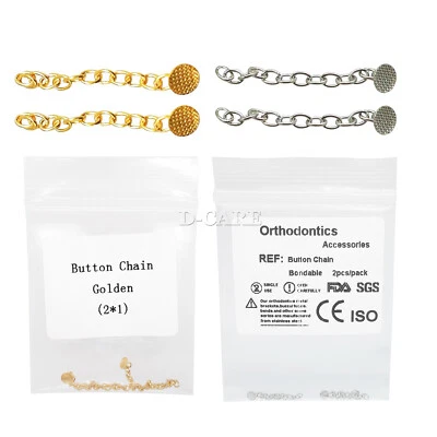 Cadena de tracción lingual base malla redonda plateada botón lingual ortodoncia dental Foto 1 de 4