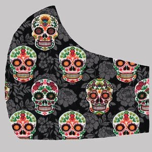 Face Mask decorative skulls roses sugar Halloween occult haunted Filter Adult - Picture 1 of 4