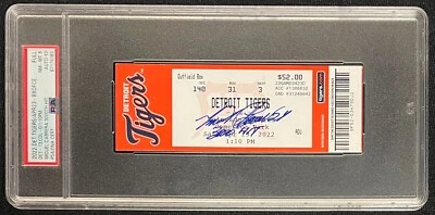 MIGUEL CABRERA TIGERS SIGNED 3000th HIT TICKET INSCRIBED PSA 8 AUTO GRADE 10 - Image 1 of 2