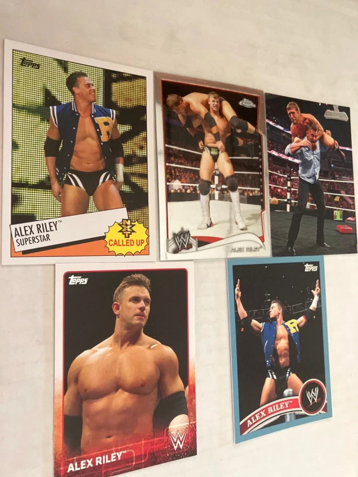 A 5 alex Riley topps wwe (read)wrestling cards born in Fairfax station Virginia - Image 1 of 1