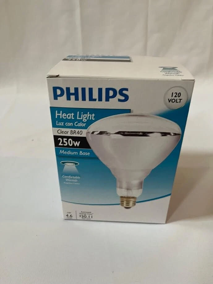Phillips 416744 Heat Lamp 250-Watt BR40 Clear Flood Light Bulb 1 Pack - Image 1 of 1