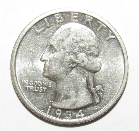 1934 Washington Quarter AU Cover