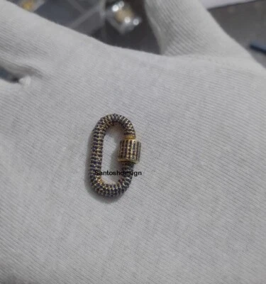 Beautiful Oval Silver Blue Sapphire Carabiner Lock Clasp,Handmade Clasp Jewelry - Image 1 of 4