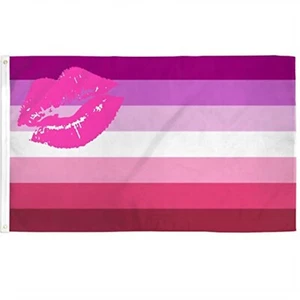 2x3 Lipstick Lesbian Waterproof Flag Gay Pride LGBTQ Outdoor Banner Polyester - Picture 1 of 4