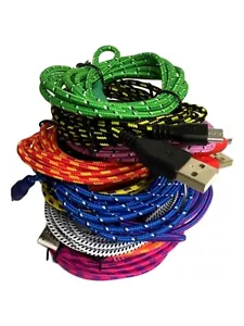 USB Braided Cable Sync Charger Data Lead for Samsung Galaxy S3 S4 S5 S6 S6 Edge - Picture 1 of 11