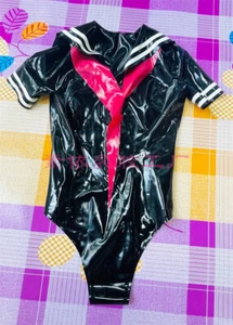 Latex Gummi Swimsuit JK Uniform kigurumi 0.4MM with Stockings - Picture 1 of 9