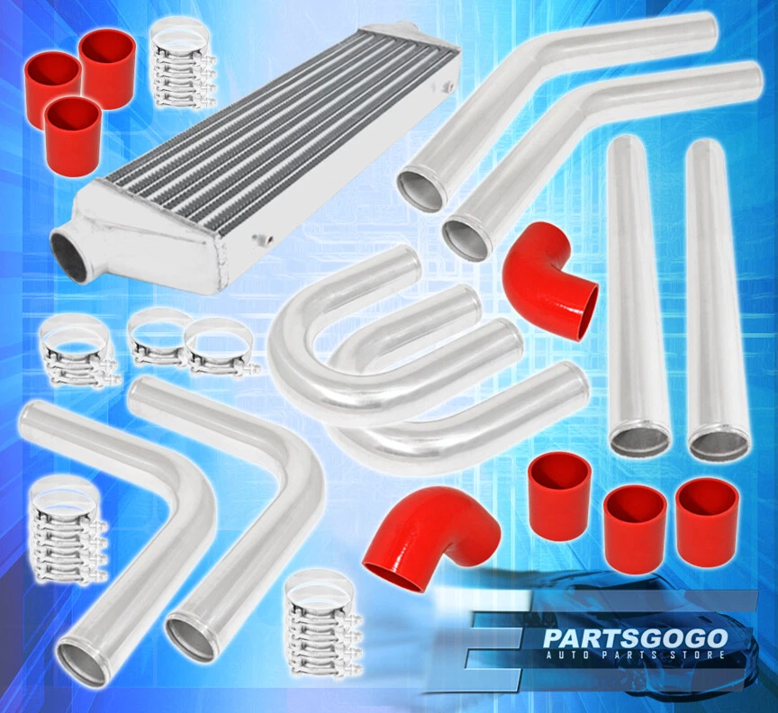 27.5"X7"X2.25" Fmic Intercooler Black+2.5" T6061 Aluminum Piping Kit Coupler Foto 1 de 1