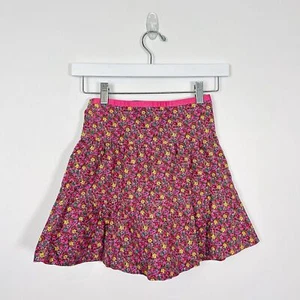 Ralph Lauren Girls Soft Corduroy Floral Skirt Sz 6 Pink 100% Cotton - Picture 1 of 6