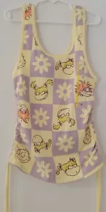 Women's Rugrats Cinched Ribbed Cropped Graphic Tank Top - Yellow Size S NWT - Picture 1 of 3