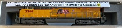 Kato N Scale Union Pacific UP ES44AC 5380 Kobo DCC ESU LOK Sound Equipped Custom - Image 1 of 3