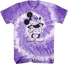 T-shirt graphique adulte Disney Mickey Mouse Attitude pour hommes (lavage en spirale violet)
