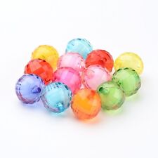  20 x Bead in Bead Chunky Bubblegum Transparent Acrylic Faceted Round Beads 20mm