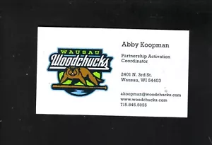 Tarjeta de visita de béisbol de ligas menores Wausau Woodchucks Wausau, Wisconsin - Imagen 1 de 1