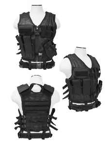 NcSTAR CTV2916B Chaleco táctico de PVC con funda, servicio pesado, medio-2XL, negro - Imagen 1 de 4
