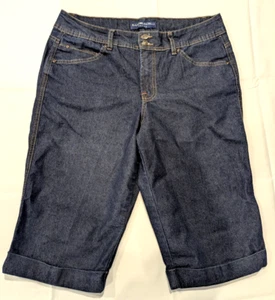 Bandolinoblu Petite Women's Jeans Size 14 Cuffed Long Shorts 14" Inseam - Picture 1 of 10