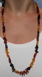 Hermoso collar de ámbar báltico genuino de 27,5" para niña/mujer MEZCLA - Imagen 1 de 2