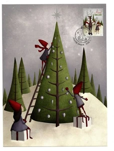Postal de Navidad Aland 2016 maxi FDC personajes de Navidad elfos AL105 - Imagen 1 de 2
