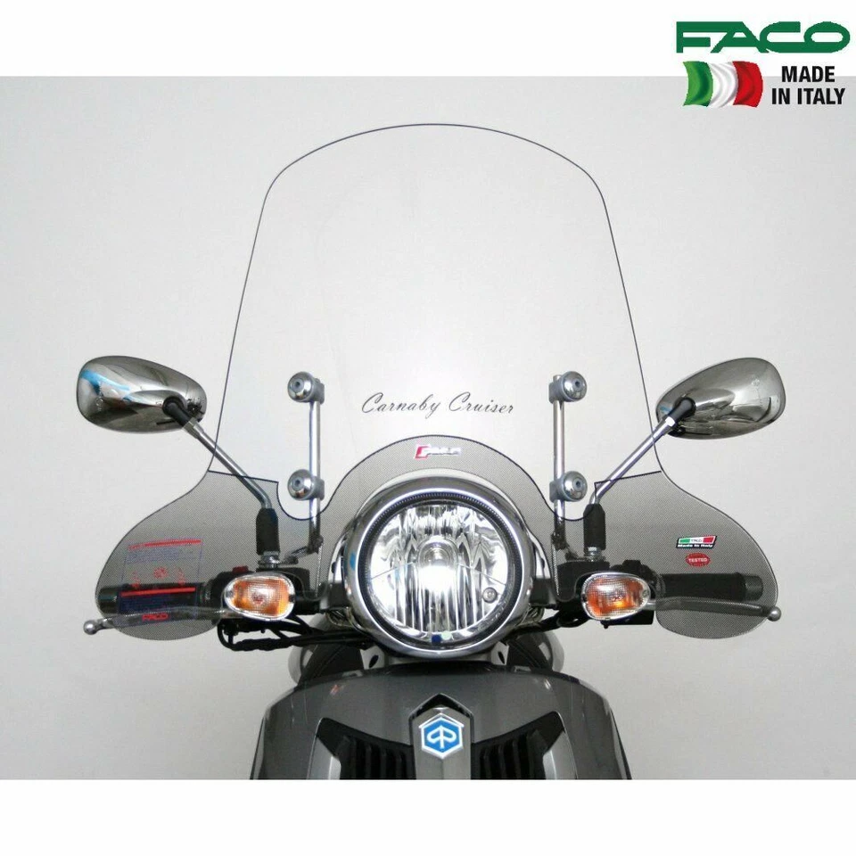 PARABREZZA PARAVENTO ALTO FACO 22991 + ATTACCHI PER PIAGGIO CARNABY CRUISER 300 - Immagine 1 di 1