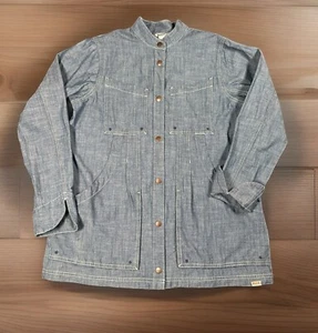 Duluth Rootstock Gardening Smock Womens XS 100% Organic Cotton Snap Up Shirt NWT - Picture 1 of 13