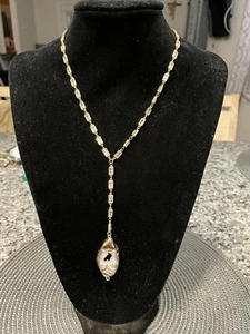 Kinsey Designs Gold Tone Crystal Link’s Necklace & Quartz - Picture 1 of 6