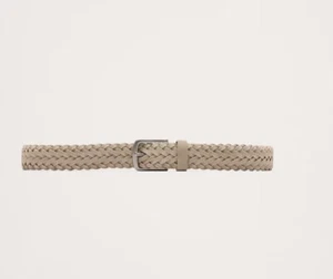 Banana Republic Genuine Leather Beige Braided Belt Size Medium 32/34” #759829 - Picture 1 of 4