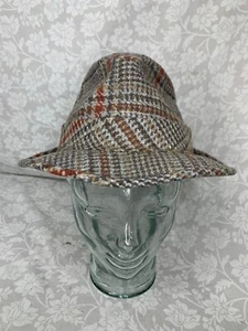 Dobbs Fifth Avenue Brown Herringbone Tweed Fedora Hat Size 7 Wool 70% (L2) - Picture 1 of 9