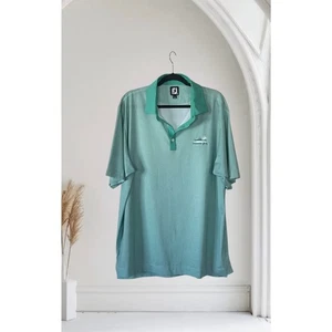 FootJoy FJ Mintgrün Micro Gingham Kariert Golf Poloshirt Herren XL Poly Stretch - Bild 1 von 9