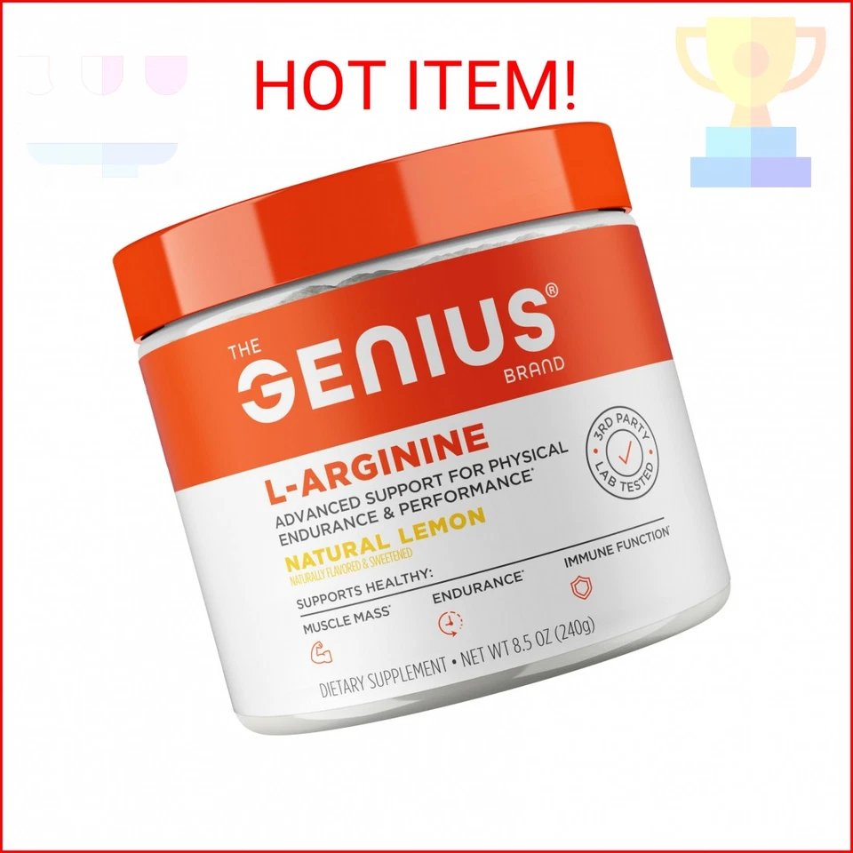 Genius L Arginine Powder Fermented LARGININE Nitric Oxide Supplement