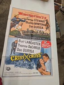 Original 1958 Winchester '73 Double Bill Movie Poster Criss Cross James Stewart - Picture 1 of 10