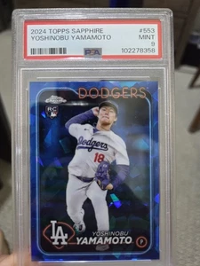 2024 Topps Chrome Sapphire Yoshinobu Yamamoto PSA 9 Rookie RC Dodgers - Bild 1 von 2