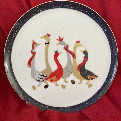 Portmeirion pedestal Cake Plate/Stand, Geese By Sara Miller. See description  - Image 1 of 4