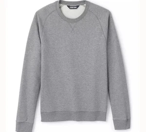 LANDS' END French Terry Sweatshirt L Crew Neck with "V" Stitching Long Sleeve - Picture 1 of 4