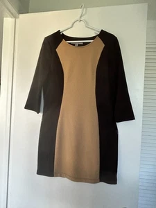 MARK NEW YORK DRESS BLACK/BEIGE LONG SLEEVES SIZE: M - Picture 1 of 4