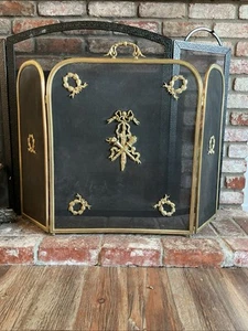 Antique 19th century Bronze Fireplace screen in Louis XVI style Made In France - Picture 1 of 8