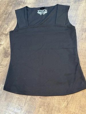 Camiseta sin mangas FDJ French Dressing negra cuello cuadrado sin mangas elástica M nailon... Foto 1 de 4