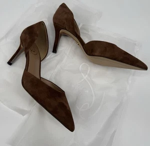 NEW Sam Edelman Women’s Viv Pointed Toe Suede D’Orsay Pumps Toasted Coco Sz 7M - Picture 1 of 21