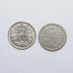 1918 & 1938 (High Grade), 10 Cents Netherlands a Lot of 2 Value Coins - Picture 1 of 4